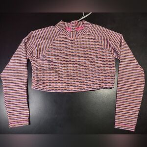 Athleta Pink and Multicolor Striped Top